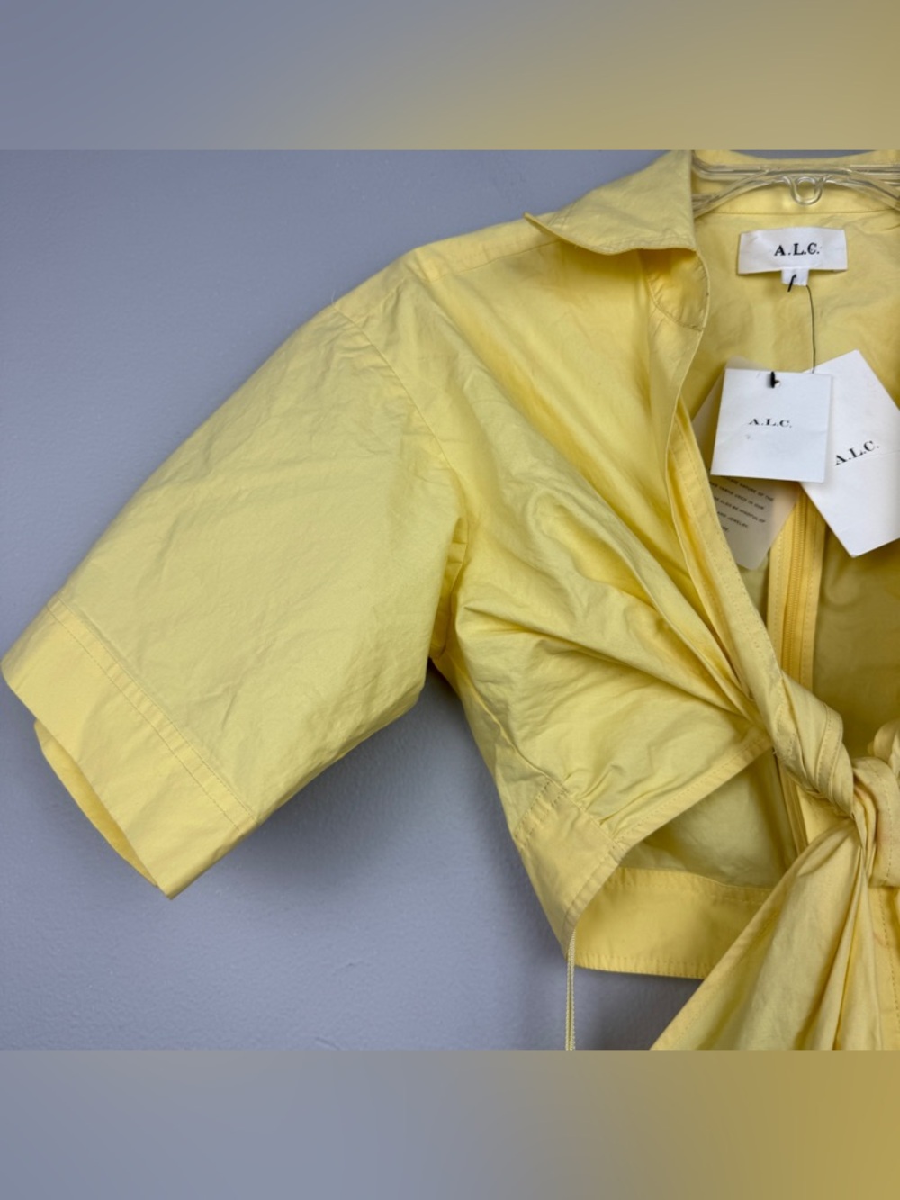 A.L.C. Georgia Yellow Button Twist Shirt Cutout Dress - Picture 4 of 8